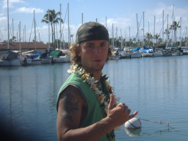 Luke at the Molokai Hoe finish 2007